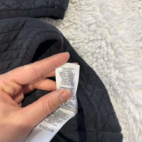 Rhone Sweater Men Large Black Quilted Jersey Standup Gramercy Pullover Stretch - Picture 6 of 6